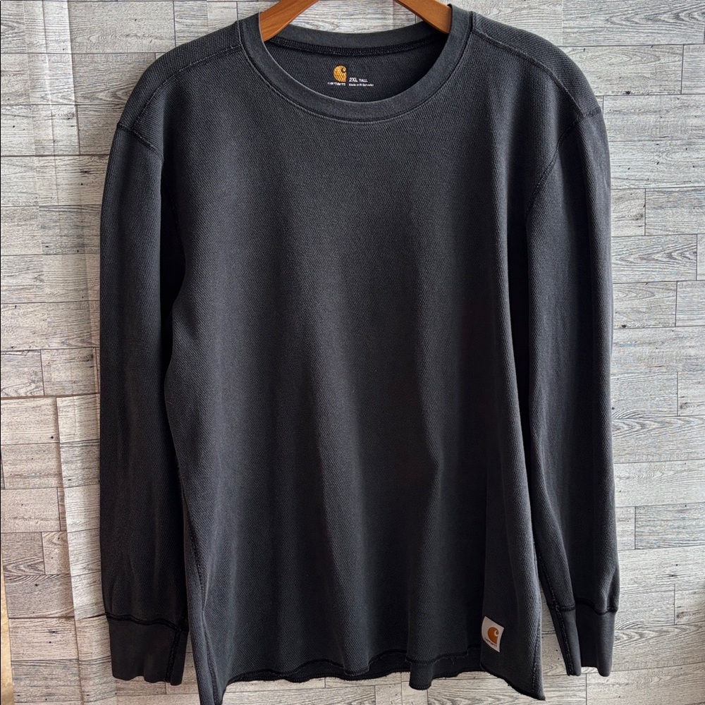 Carhartt Force Thermal Base Layer Shirt distressed Size‎ XXL Tall waffle